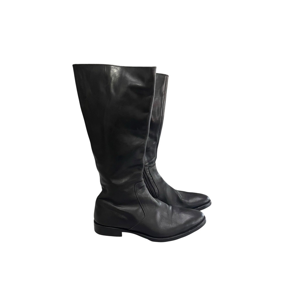 John Fluevog Women's The Gateways Tall Knee High Riding Boot 10.5 Black Leather